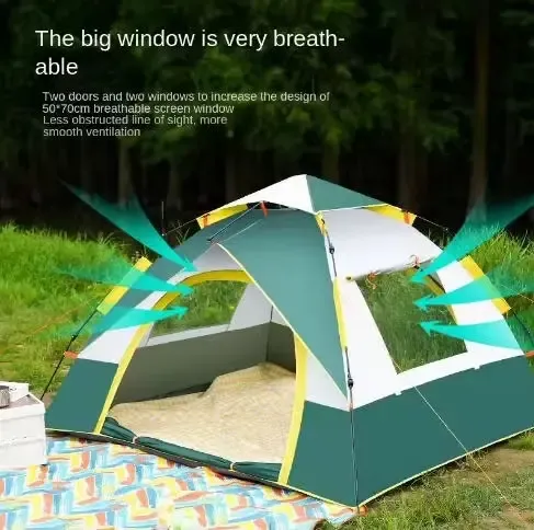 Автоматическая 4х местная палатка с навесом 210х200х135 / Палатка туристическая , кемпинговая , трехсезонная Коломыя - изображение 9