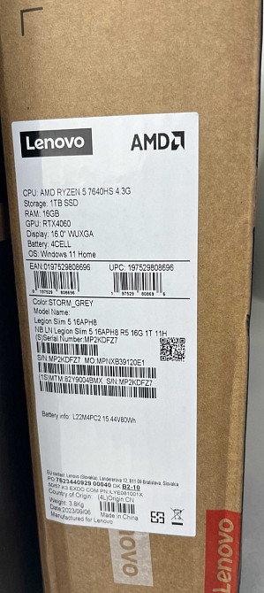 Ноутбук: Lenovo Slim 5 RTX 4060 8Gb 140W Ryzen 5 7640HS SSD 1Tb 16Gb DDR5. Київ - фото 3