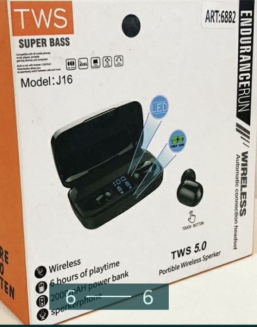 Наушники Беспроводные с боксом : AIR J16 TWS Original. Харьков - изображение 4