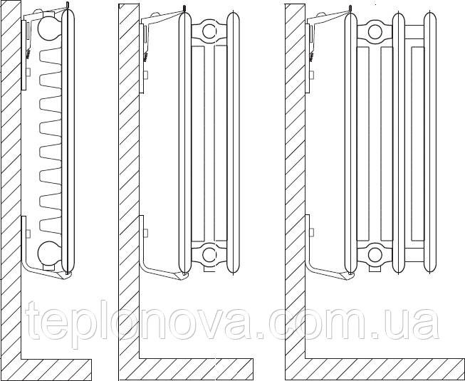 Универсальный комплект C-кронштейнов торцевого крепления панельного радиатора NS-1018 CRISTAL (2 шт) Черновцы - изображение 2