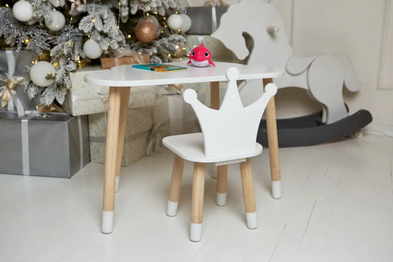Дитячий столик Хмара та стільчик Корона біла Київ