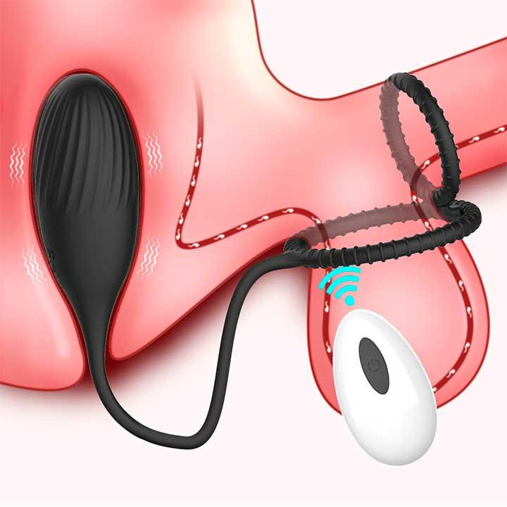 Вибратор Kinky 3 в 1: эрекционное кольцо с массажером простаты, вибратор для пар, виброяйцо Винница - изображение 1