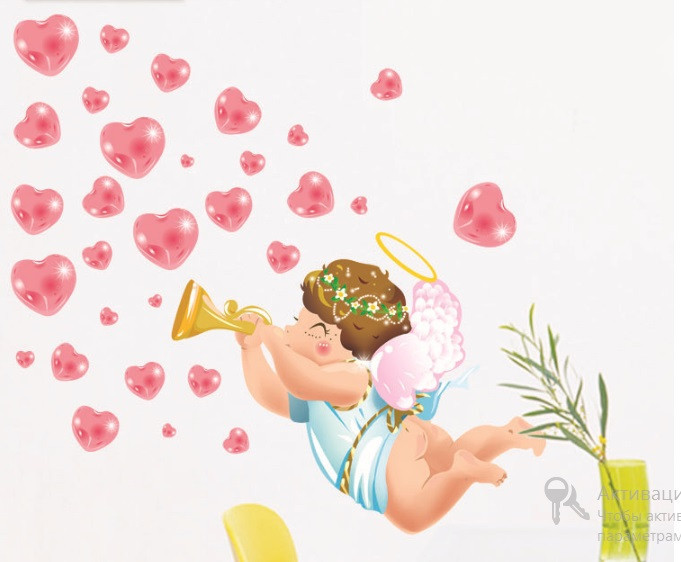 Самоклеюча наклейка на стіну Купідончик Київ - фото 1