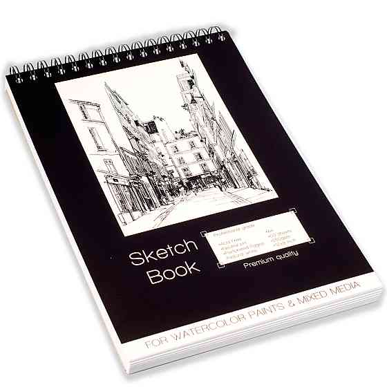 Набор разноцветных линеров в металлическом кейсе 102 цветов 0.4 мм + Альбом для скетчинга А4 на 50 листов Каменец-Подольский