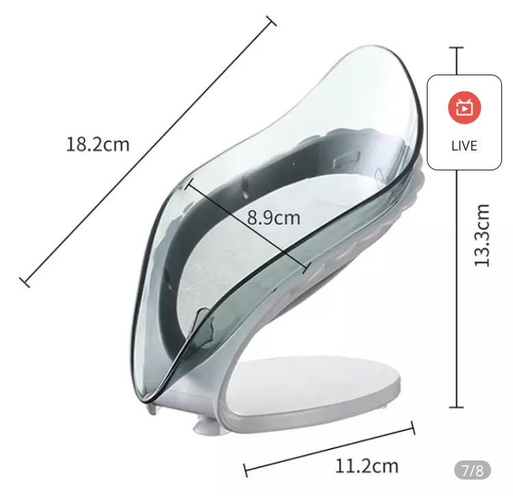 Мыльница для ванной на присоске, мыльница со сливом для воды, серая, размер 9*14 см Киев - изображение 5