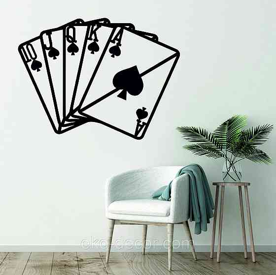 Декоративне настінне Панно «Карти» Декор на стіну 83*90 см, Чорний Київ