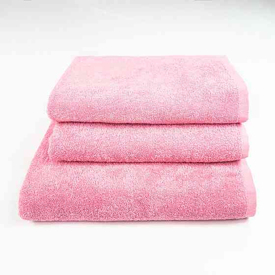 Набор махровых полотенец 3шт GM Textile 50х90см, 50х90см, 70х140см 400г/м2 (Розовый) Сумы