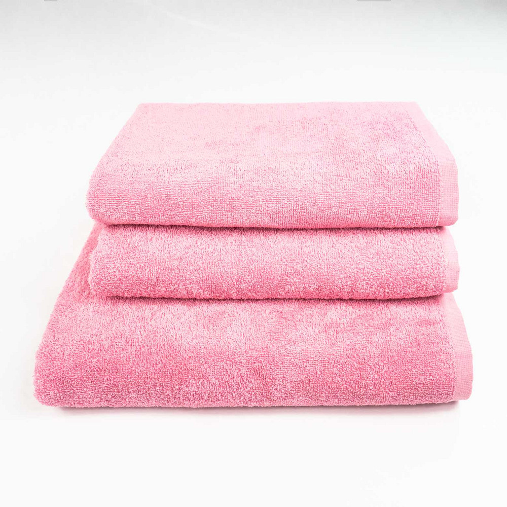 Набір махрових рушників 3шт GM Textile 50х90см, 50х90см, 70х140см 400г/м2 (Рожевий) Суми - фото 1