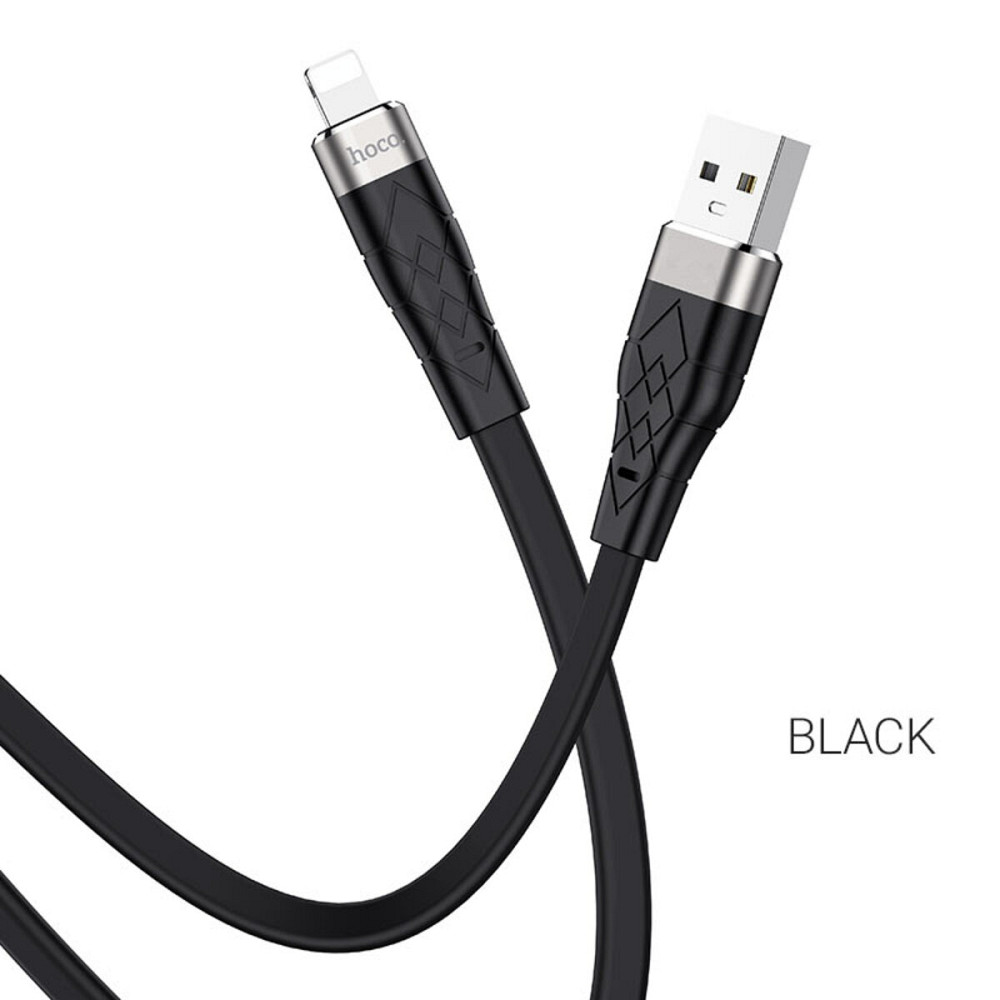 Кабель HOCO X53 USB to iP 2.4A, 1m, silicone, aluminum connectors, Black Київ - фото 2