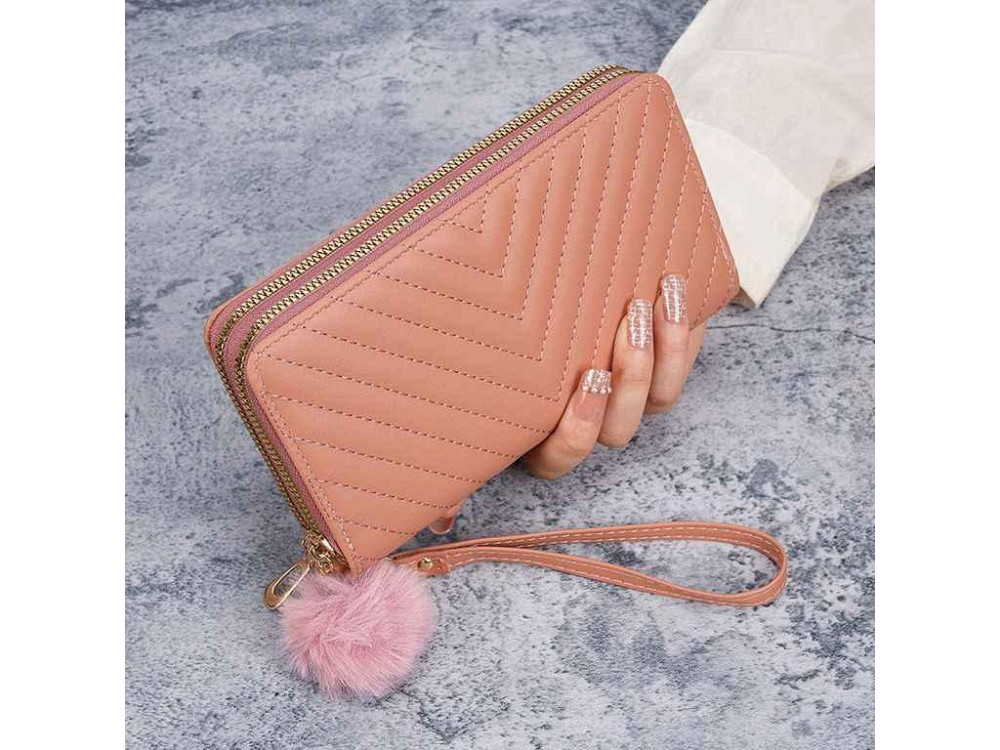 Кошелек женский 20*10*2см пудровый экокожа 698-3 ТМ КИТАЙ Киев - изображение 1