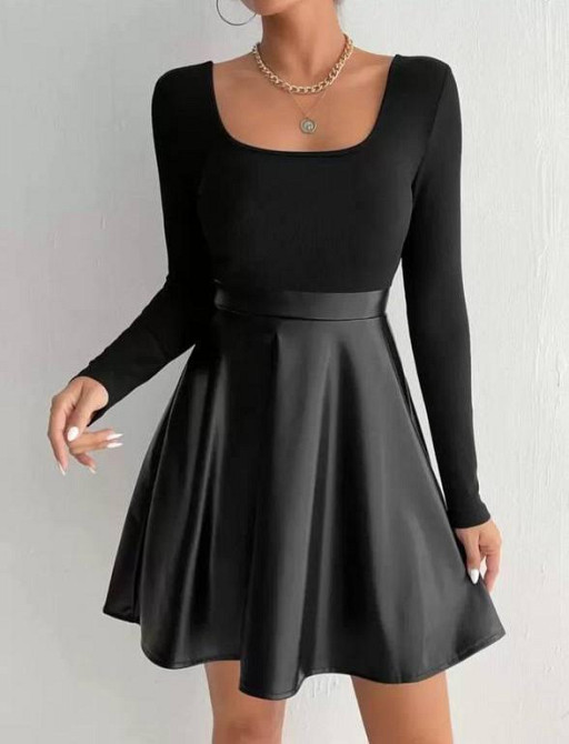 Жіноча базова міні спідниця з еко-шкіри Одеса - фото 3