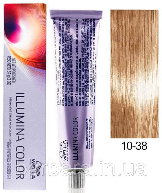 10/38 Краска для волос  Wella Illumina Сolor 10/38 яркий блонд золотисто-жемчужный Киев - изображение 2