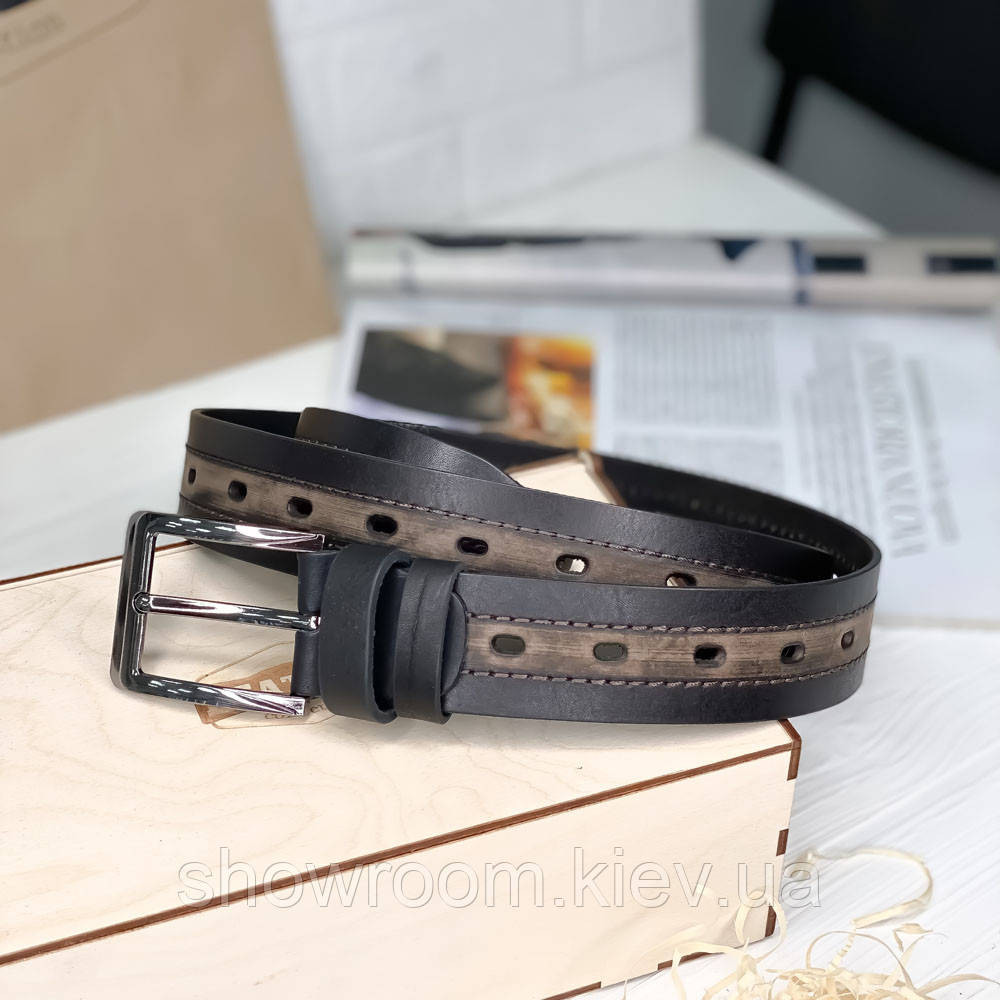 Мужской кожаный ремень Leather Collection (7808) коричневый Киев - изображение 2