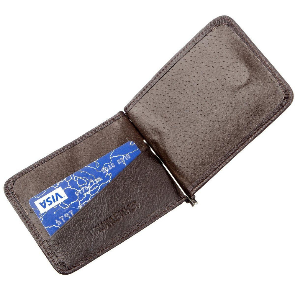 Удобный мужской зажим для купюр Коричневый (ST Leather) Киев - изображение 2