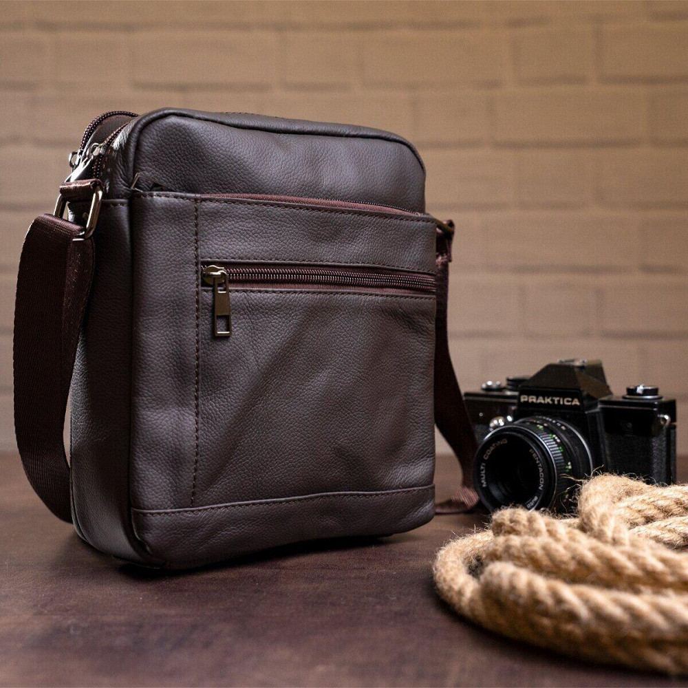 Сумка чоловіча компактна Vintage 14746 Коричнева Київ - фото 5