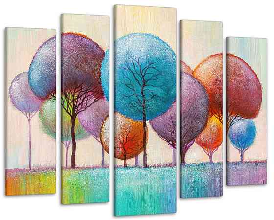 Модульна картина у вітальню / спальню Абстракція Казковий ліс Art-458_5 ( 80х118см ) Київ