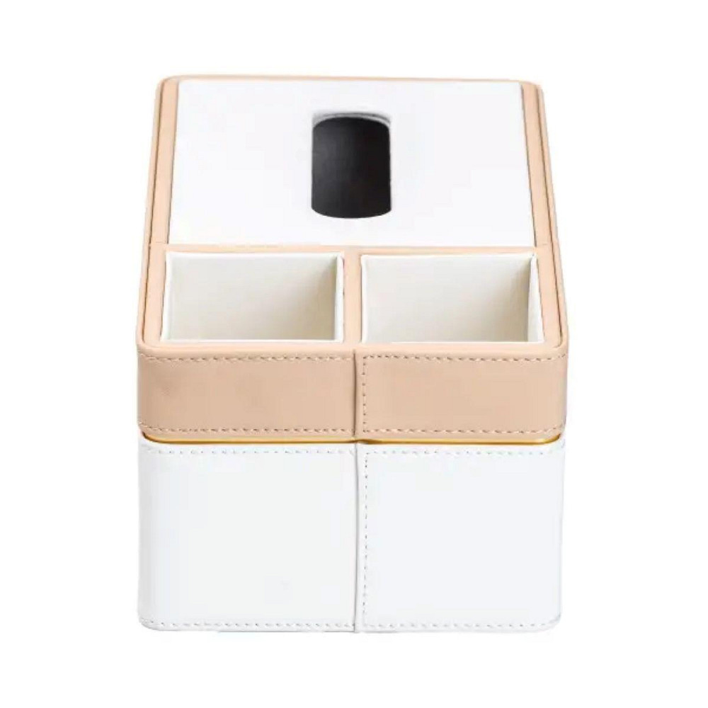 Салфетниця-органайзер з еко-шкіри, 3 відділення, біла Київ - фото 5