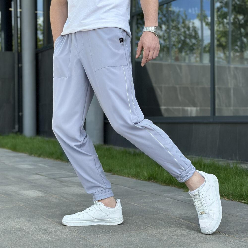 Чоловічі легкі джогери із софту сірі Pobedov Weekend Київ - фото 8