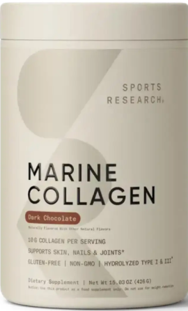 Морський колаген Sports Research Marine Collagen 426g темний шоколад Київ