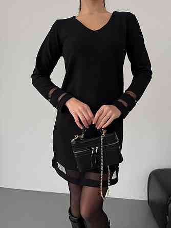 Женское стильное праздничное платье со вставками из сетки свободного фасона креп дайвинг + сетка 50/52 Одесса