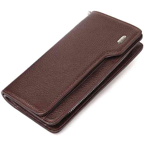 Оригінальне портмоне клатч із натуральної шкіри CANPELLINI 21537 Коричневе Київ