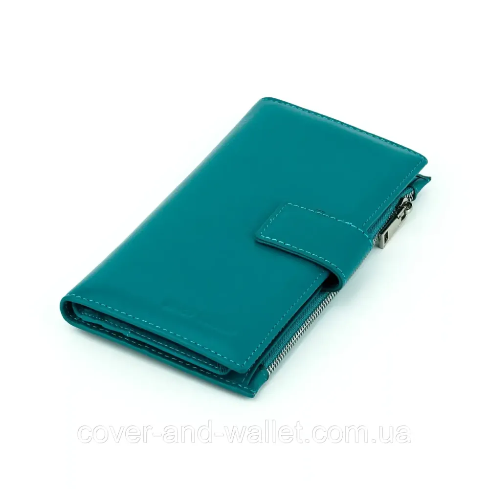 Бірюзовий жіночий гаманець купюрник із натуральної шкіри на магніті і блискавці Marco Coverna 0134 Київ - фото 6