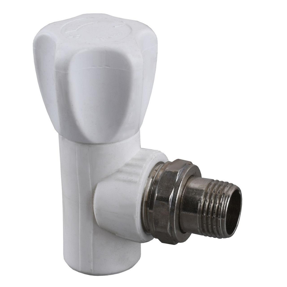 Вентиль радіаторний кутовий Kalde PPR ф20x1/2 (білий) 22001 (000017872) Київ - фото 1