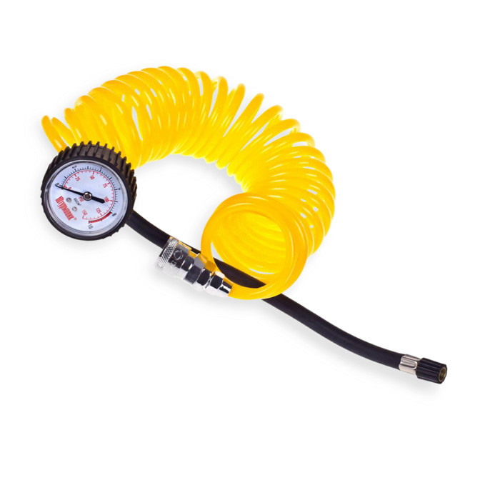 Шланг подкачки колес от компрессора спиральный под быстросъем 5м манометр, дефлятор Штурмовик для Мукачево - изображение 5
