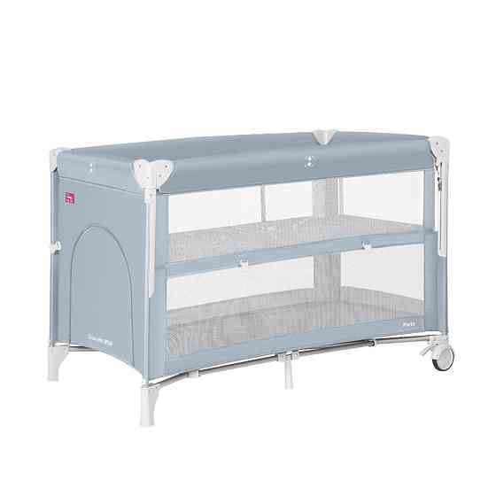 Манеж детский - кровать для новорожденных 2 в 1 со вторым дном Porta CRL-18103 Mint Green 125*65 см CARRELLO серый Кривой Рог