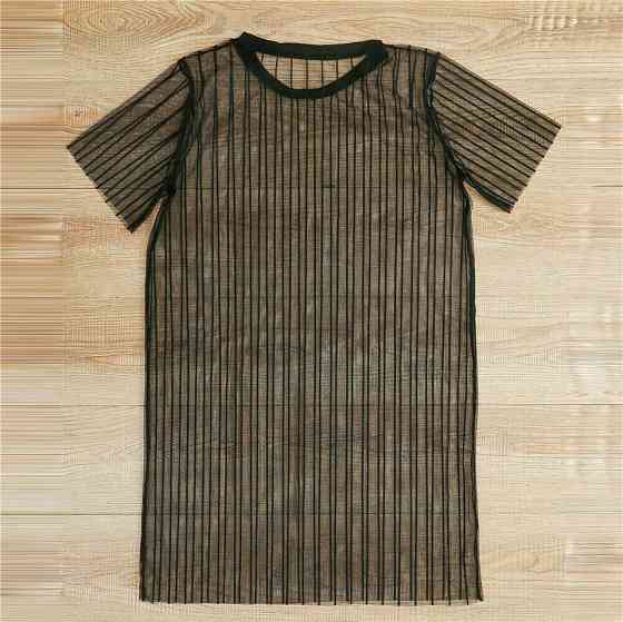 Пляжна накидка прозора в полоску чорний Київ