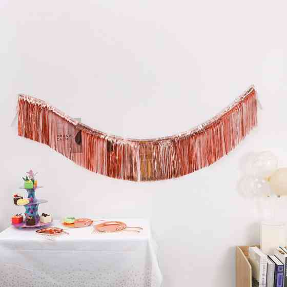 Гирлянда из дождика для фотозоны 180 на 35 см розовое золото Киев