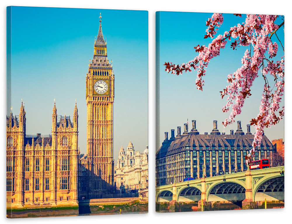 Модульная картина в гостиную / спальню  Лондонський годинник TLV-2_020 90x132 см Київ - фото 1