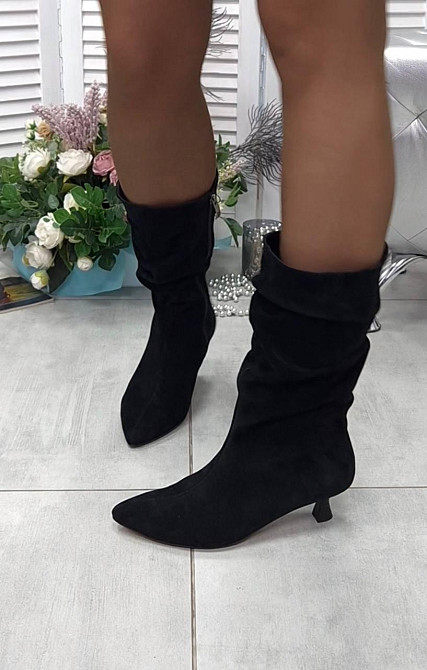 Черевики жіночі CRISMA 0795PS/4057 чорні (весна-осінь, замша натуральна) (6185) Коломия - фото 2