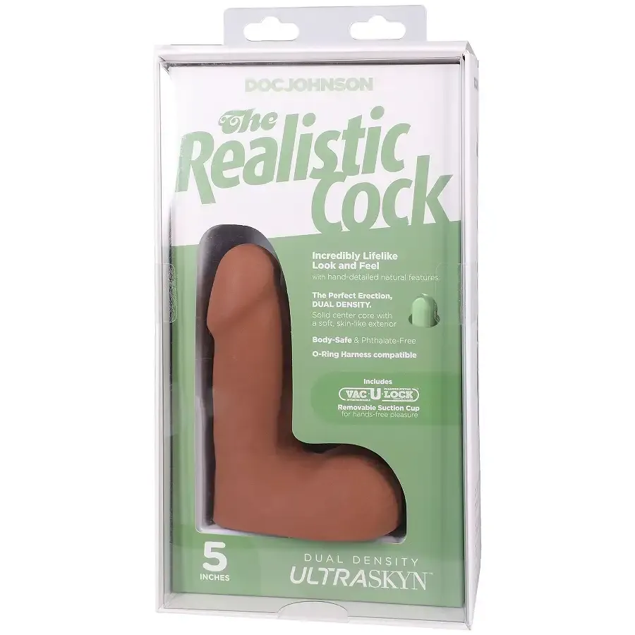 Фалоімітатор Doc Johnson The Realistic Cock ULTRASKYN - 5 Inch with Balls Caramel Львів - фото 9