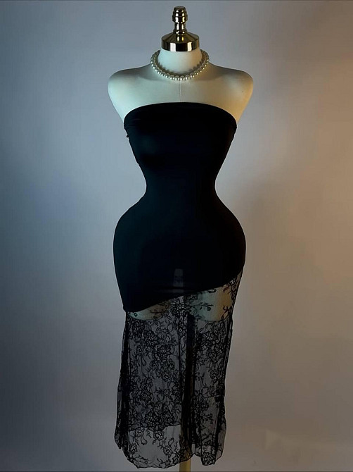 Жіноче елегантне романтичне плаття віскоза+гепюр Чорний, 44/46 Одеса - фото 3