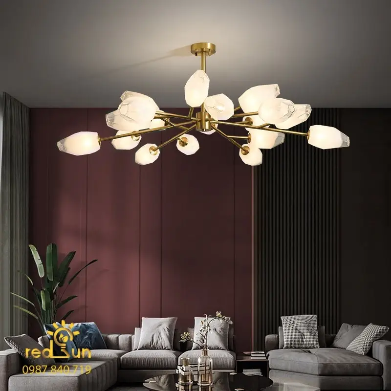 Светодиодная люстра Современная 8616 (Золотистая) на 12 плафонов Винница - изображение 3