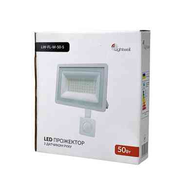 Прожектор Lightwell LW-FL-W-50-S 50 W з датчиком руху Винница