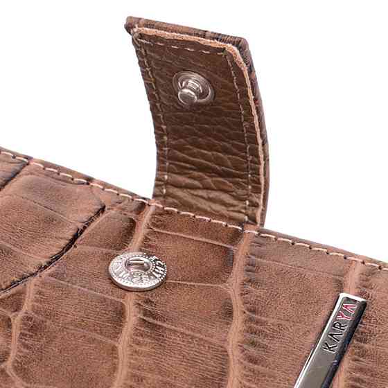 Місткий чоловічий гаманець з натуральної шкіри KARYA 22854 Коричневий Київ