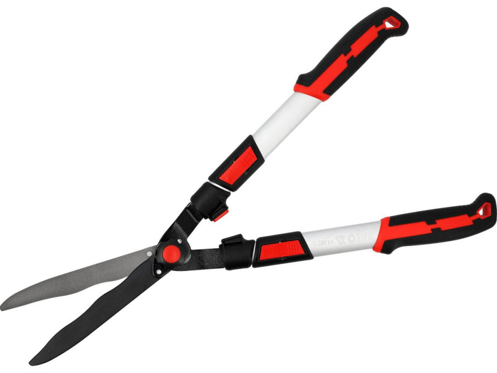 Ножиці по живоплоту з гофров лезами і телеск алюмін руч YATO стебел Ø≤ 6мм, l= 66-83см, леза l= 22см Одеса - фото 1