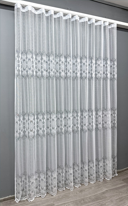 Тюль жаккард, цвет белый 1608т Киев - изображение 8