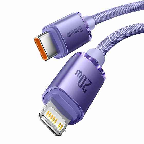 Кабель Baseus Crystal Shine Series Fast Charging Data Cable Type-C to iP 20W 1.2m Purple Киев