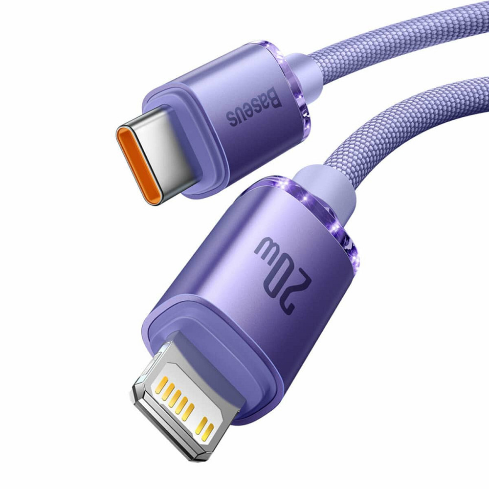 Кабель Baseus Crystal Shine Series Fast Charging Data Cable Type-C to iP 20W 1.2m Purple Київ - фото 2