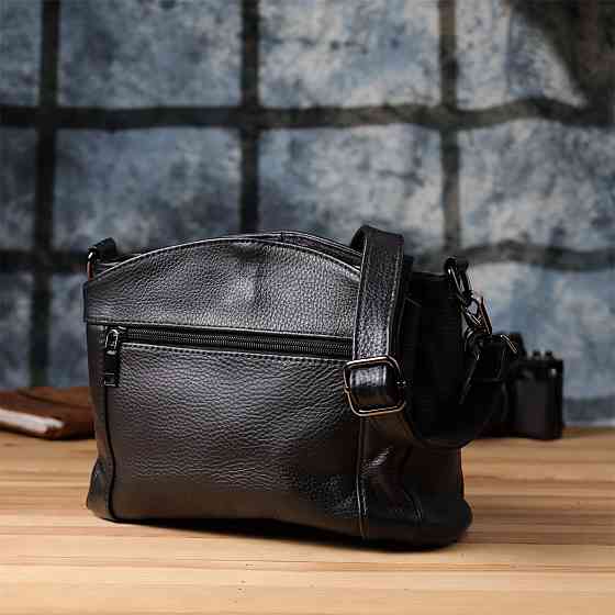 Сумка на плече з натуральної шкіри Vintage 23007 Чорний Київ