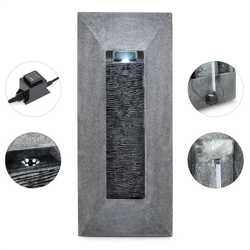 Настінний фонтан Niagara LED 37x88x9 см насос імітація натурального каменю (Німеччина, читати опис) Рівне - фото 2