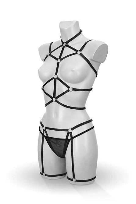 Комплект Bijoux Pour Toi - Sidonie, портупея, гартери та трусики Sex Aura Київ - фото 1