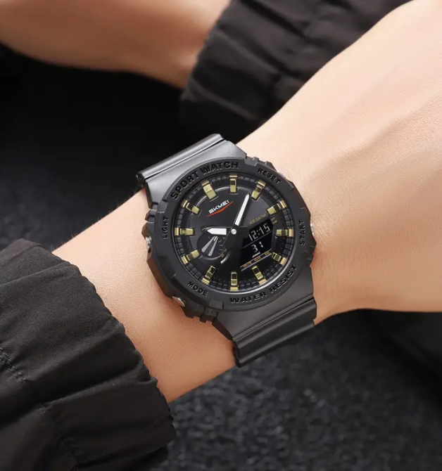 Чоловічий наручний годинник Skmei 2351 (Чорний із золотистим) Київ - фото 6