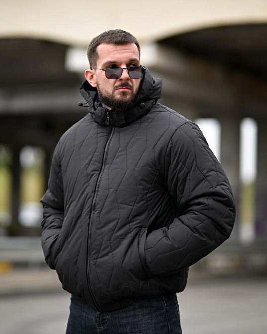 Чоловіча зимова куртка jenson чорна ПП8102 Одеса - фото 2