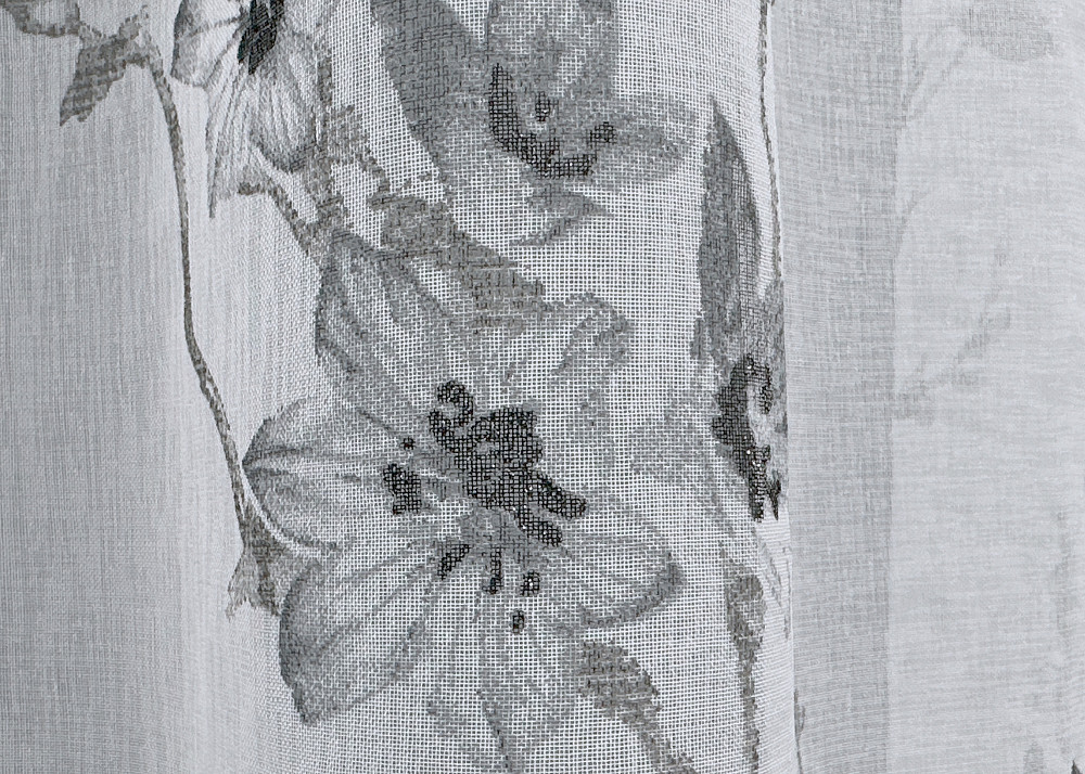 Тюль батист, колекція «Flora» колір білий з сірим принтом 1541т Київ - фото 3