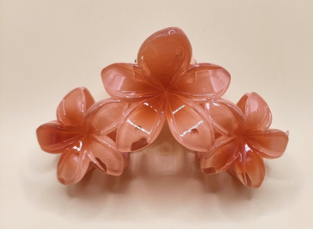 Заколка-крабик цветок 9 см Красный Смела - изображение 1