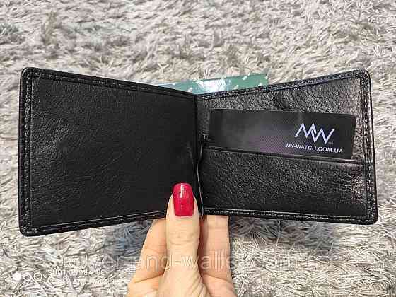 Тонкий зажим для денег на магнитах с карманом на молнии MD Leather 22-1002 Киев